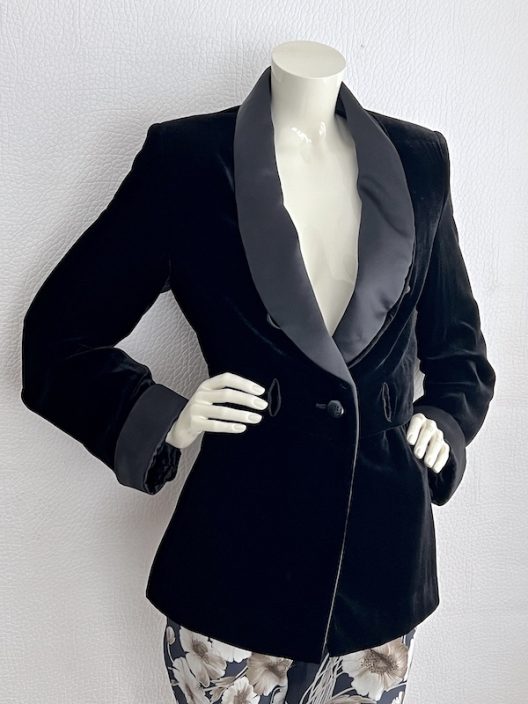 Armani Collezioni Black Velvet Blazer-Jacket