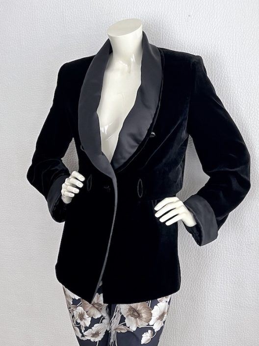 Armani Collezioni Black Velvet Blazer-Jacket