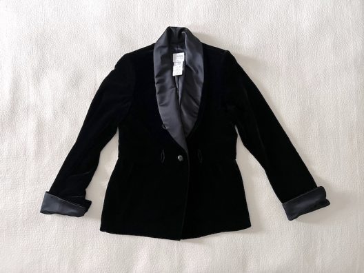 Armani Collezioni Black Velvet Blazer-Jacket