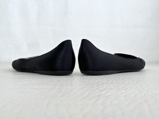 Giorgio Armani Satin Flat Shoe With Rhinestones