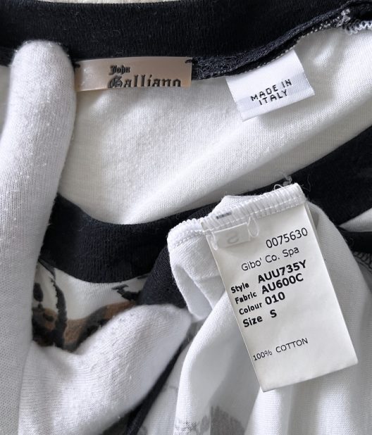 John Galliano Long Sleeve Cotton T-Shirt