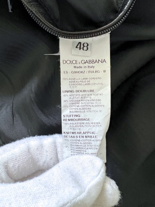 Dolce & Gabbana Black Leather Bomber Jacket