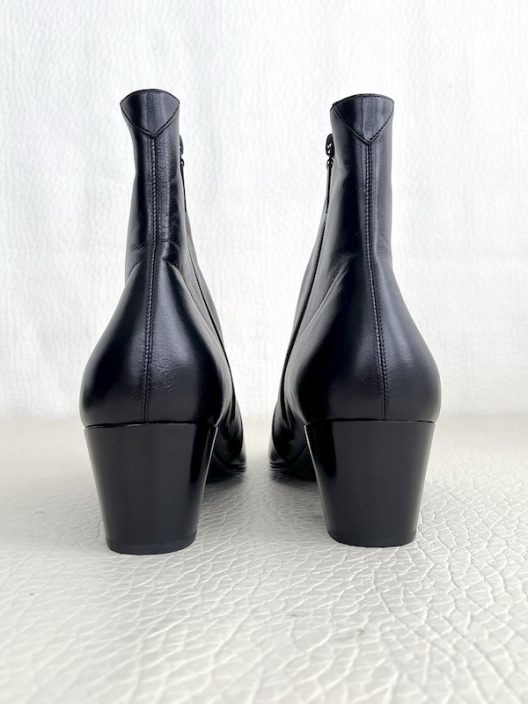NWT YSL Saint Laurent Black Leather Vassili Boots 60mm