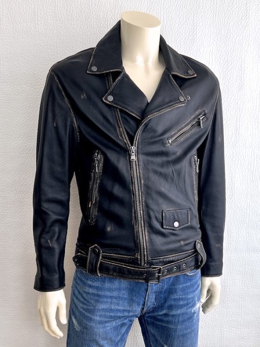 RARE ZARA Black Leather Biker Jacket Special Edition