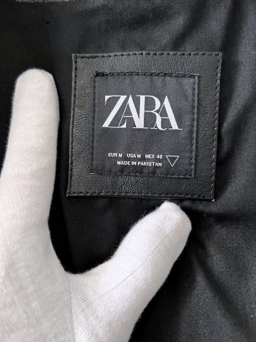 RARE ZARA Black Leather Biker Jacket Special Edition