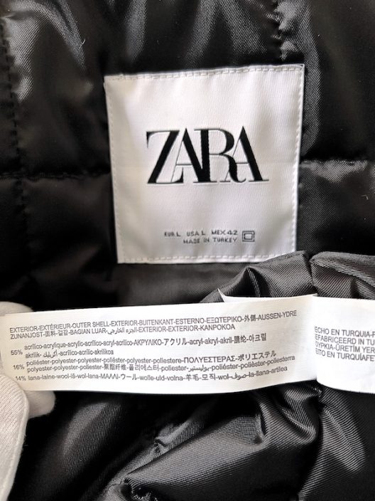 ZARA Padded Tweed Coat