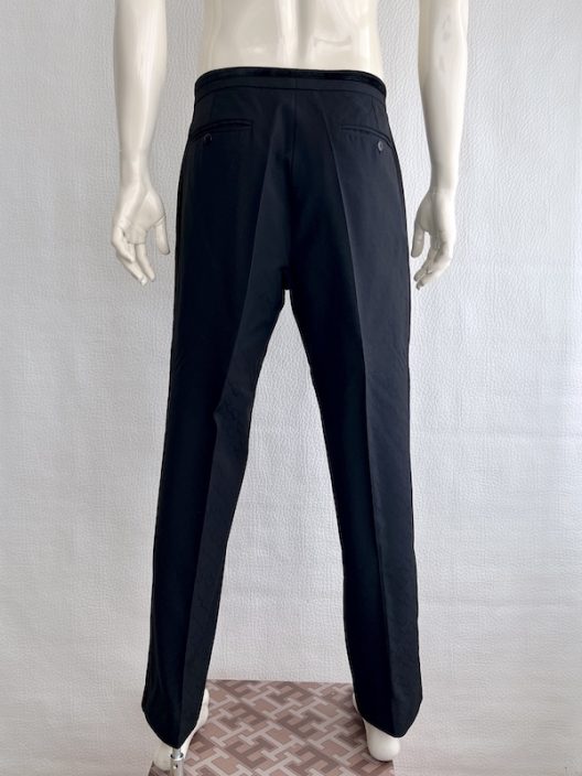 Gianni Versace Black Tuxedo Slim Pants Embellished With Velvet