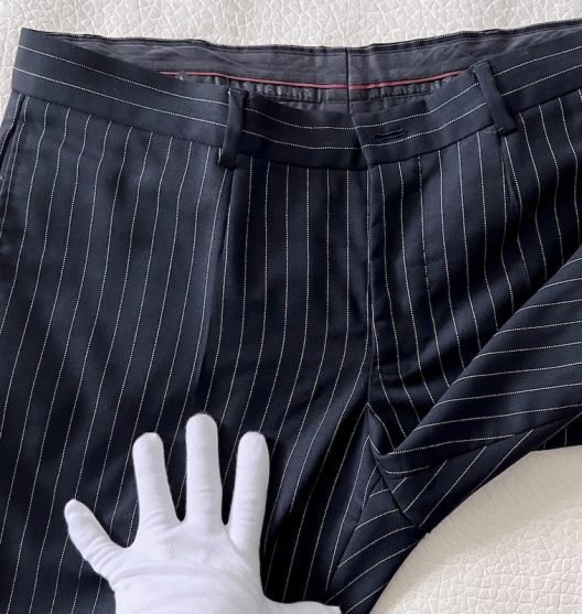 Burberry Striped Wool Pants