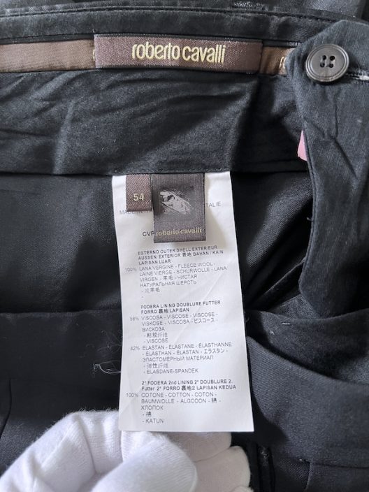 Roberto Cavalli Black Wool Pants
