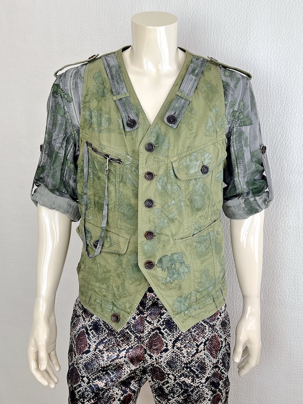 RARE John Galliano Runway Shirt -Vest Military Style