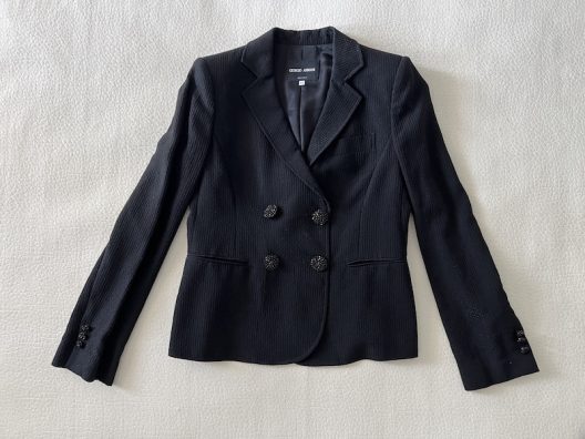 Giorgio Armani Black Suit-Jewel Buttons