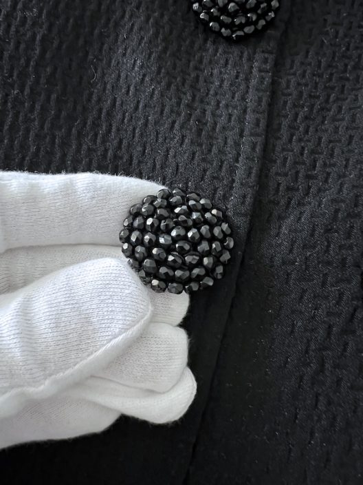 Giorgio Armani Black Suit-Jewel Buttons