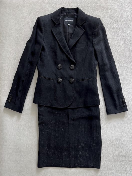 Giorgio Armani Black Suit-Jewel Buttons
