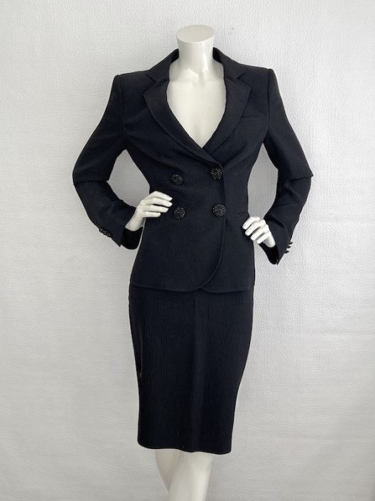 Giorgio Armani Black Suit-Jewel Buttons