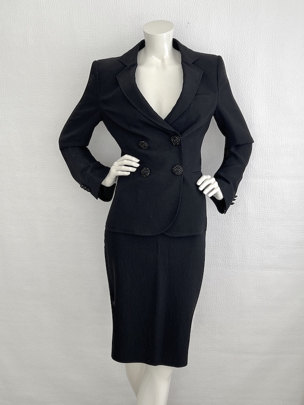Giorgio Armani Black Suit-Jewel Buttons