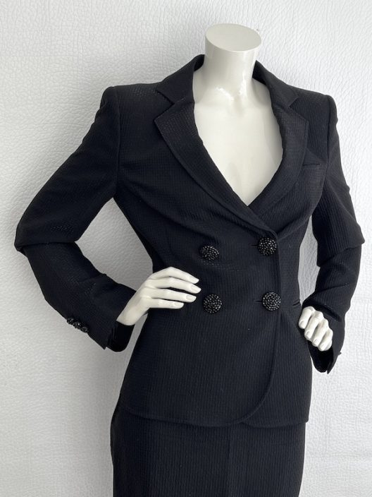 Giorgio Armani Black Suit-Jewel Buttons