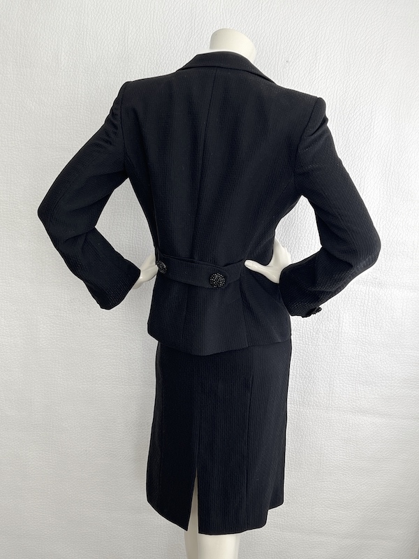Giorgio Armani Black Suit-Jewel Buttons