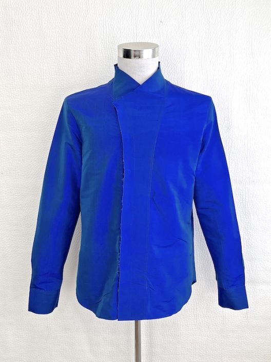 Emporio Armani Runway Silk Shirt Collarless-Hidden buttons