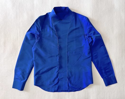 Emporio Armani Runway Silk Shirt Collarless-Hidden buttons