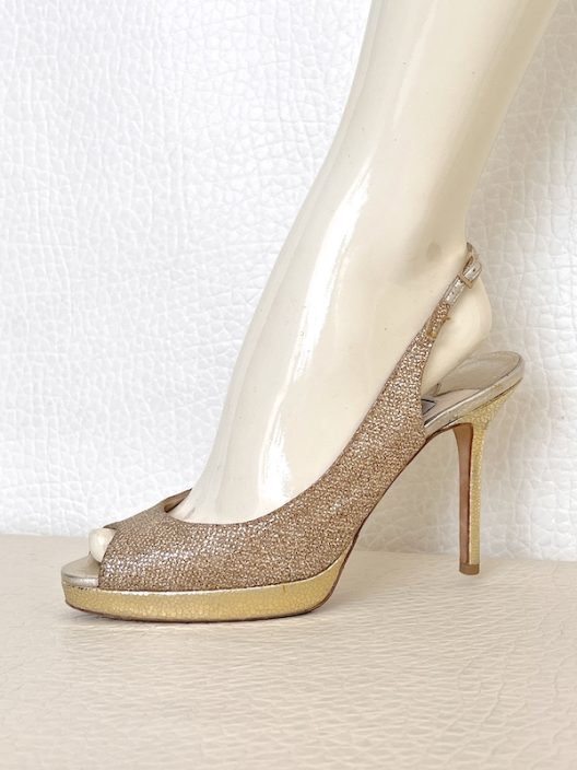 Jimmy Choo Peep Toe Golden Heels