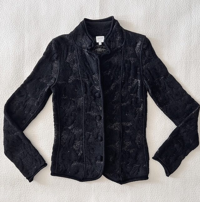 Armani Collezioni Black Knit Jacket