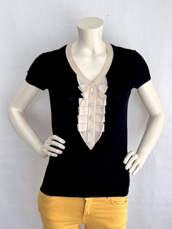 Chanel Black Cashmare Knit Top 