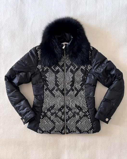Versace Down Jacket Embellished With Rhinestones