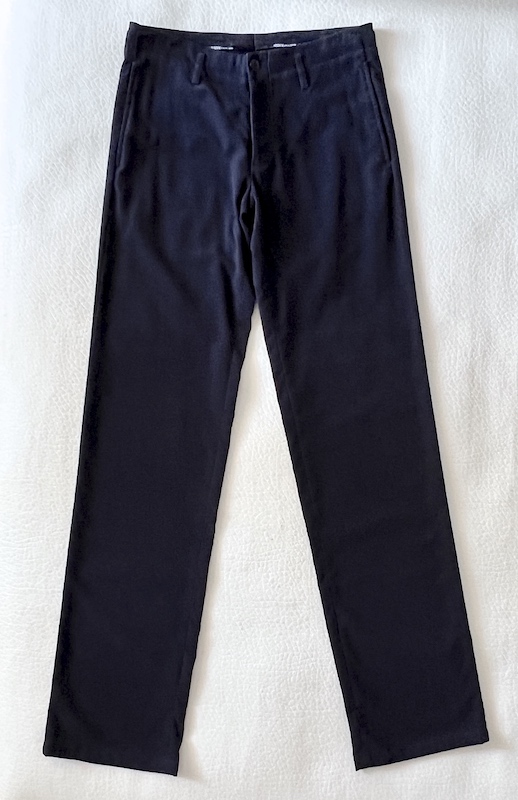 Armani Collezioni Navy Micro-Velvet trousers