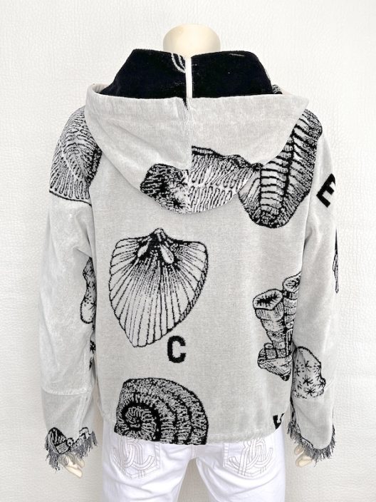 Loewe Paula’s Ibiza Hooded Cotton‑Terry Jacket with Seashell Jacquard Print