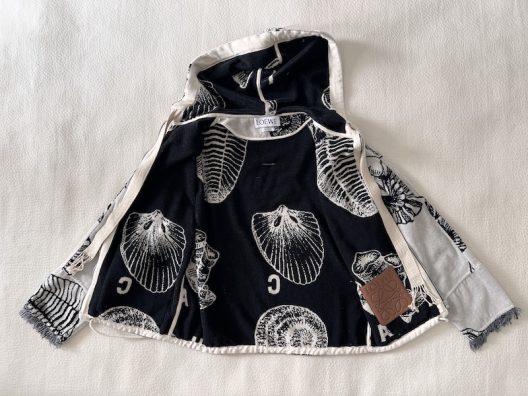 Loewe Paula’s Ibiza Hooded Cotton‑Terry Jacket with Seashell Jacquard Print