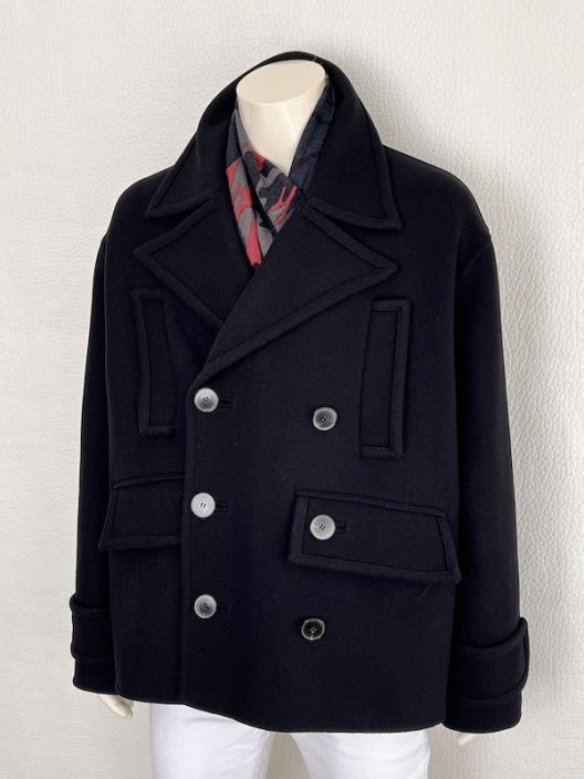 Valentino Garavani Black Double-Breasted Oversize Coat - Image 3