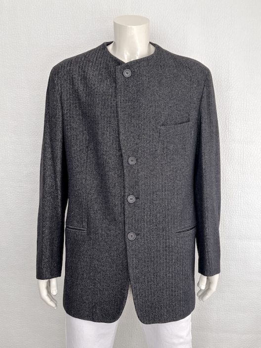 VTG Emporio Armani Unstructured Wool Mandarin Collar Jacket