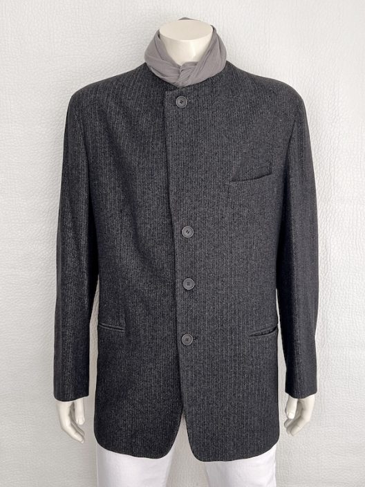 VTG Emporio Armani Unstructured Wool Mandarin Collar Jacket