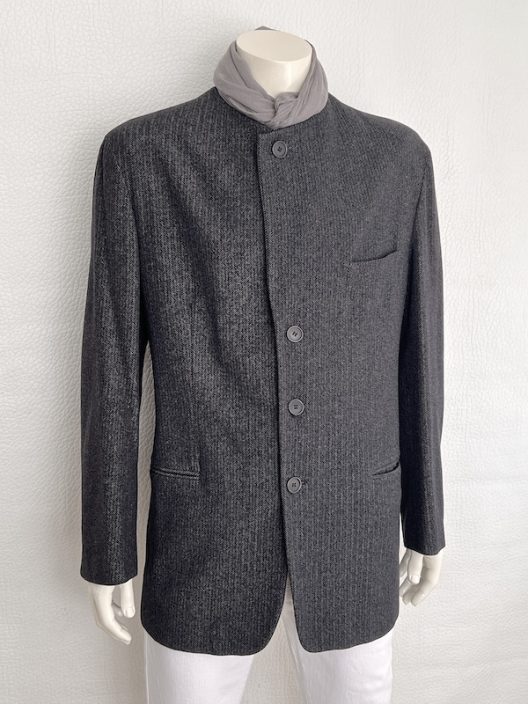 VTG Emporio Armani Unstructured Wool Mandarin Collar Jacket