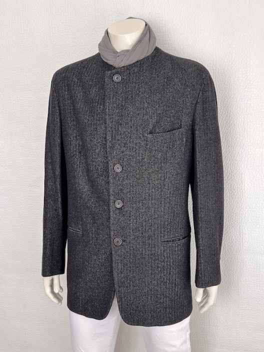 VTG Emporio Armani Unstructured Wool Mandarin Collar Jacket