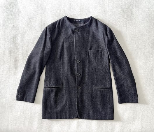 VTG Emporio Armani Unstructured Wool Mandarin Collar Jacket