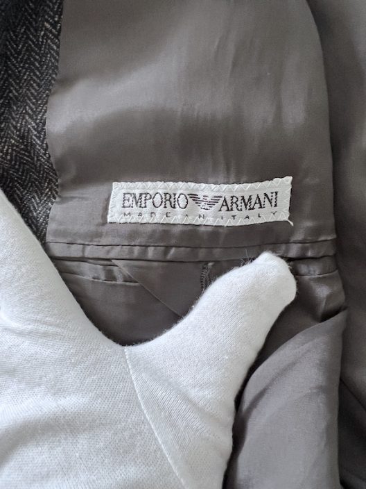 VTG Emporio Armani Unstructured Wool Mandarin Collar Jacket