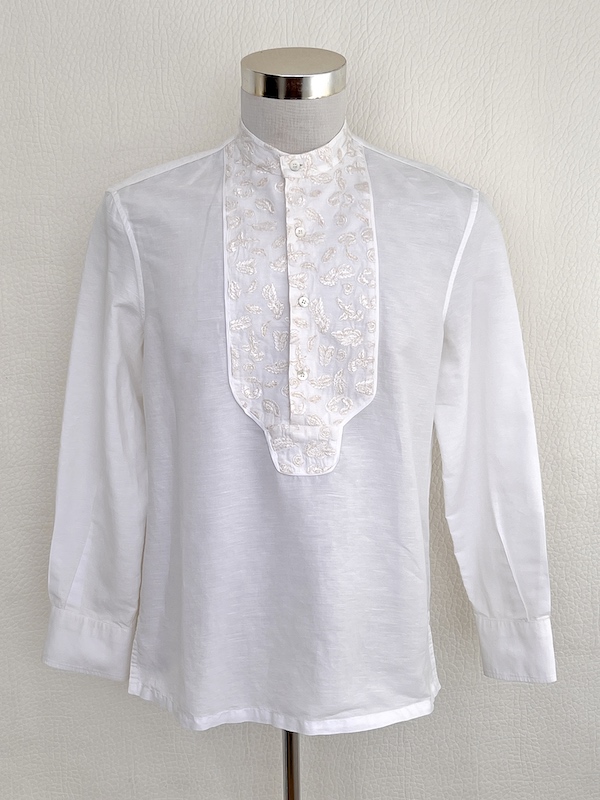 Roberto Cavalli Embroidered Linen bib-front Shirt