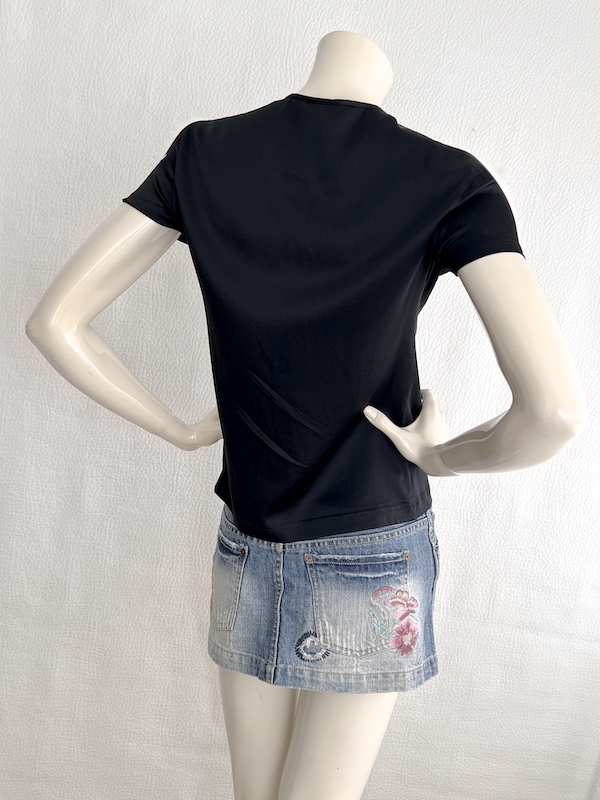 Chanel Black Silk Blouse - Gold "CC" Logo Buttons Sz.FR 38-US 6