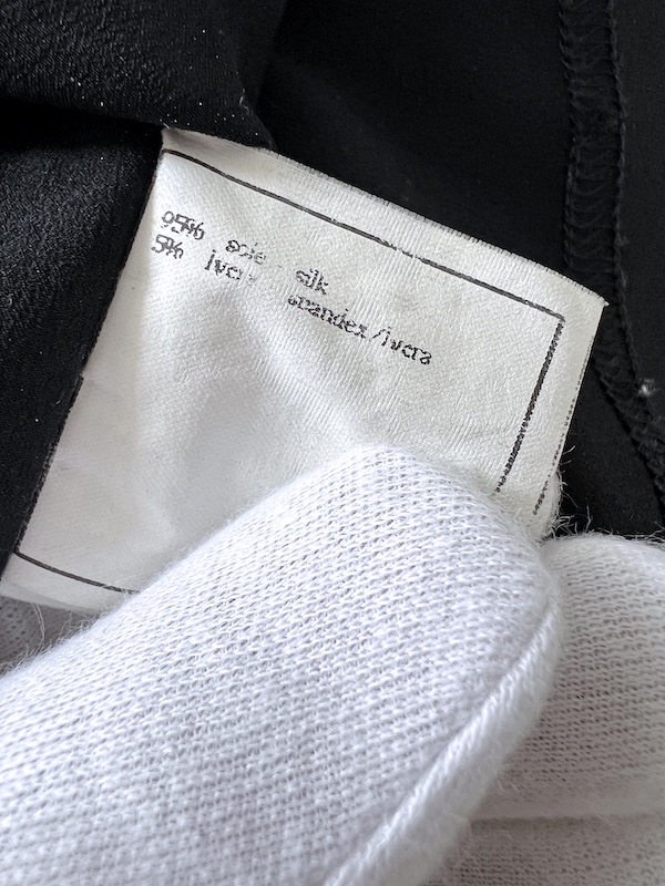 Chanel Black Silk Blouse - Gold "CC" Logo Buttons Sz.FR 38-US 6