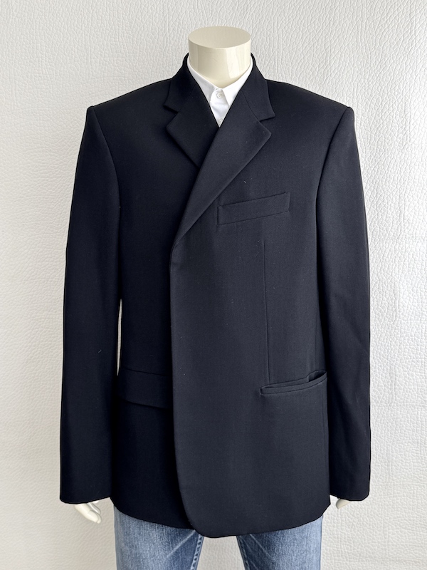 RARE Balenciaga Oversized Black Wool Tailored Blazer One Button Sz. IT44