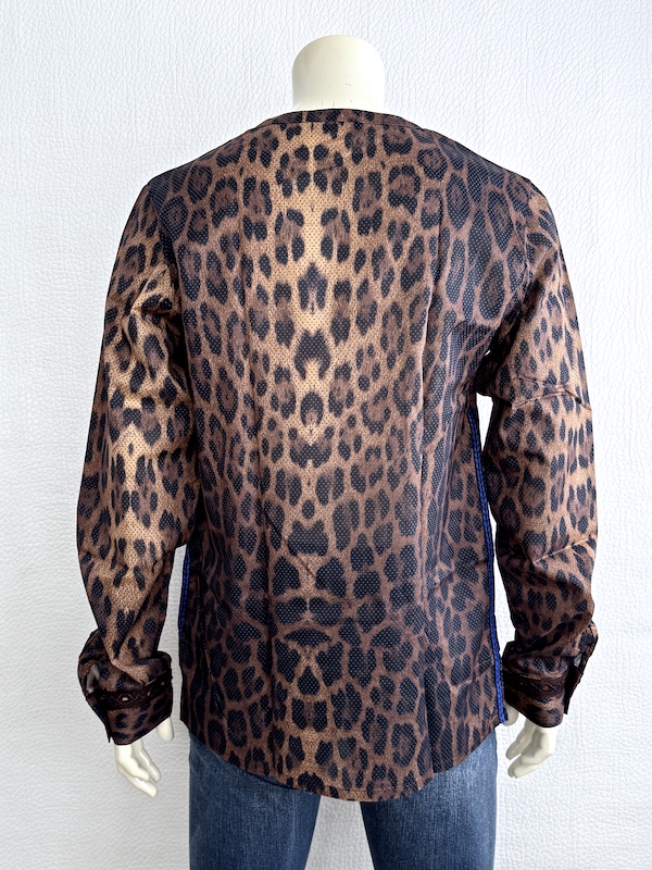 Roberto Cavalli Leopard Print Cotton Tunic Shirt – Open Sz. XL
