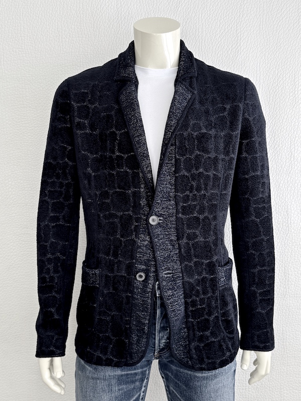Giorgio Armani Knit Blazer Jacket Cashmere Silk Blend Deconstructed Textured SZ-IT 52