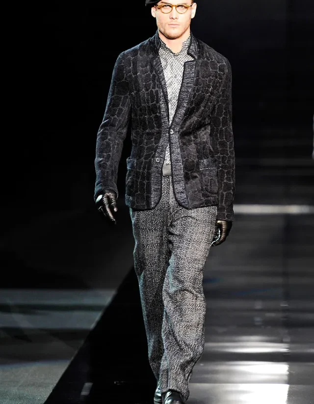 Giorgio Armani Knit Blazer Jacket Cashmere Silk Blend Deconstructed Textured SZ-IT 52